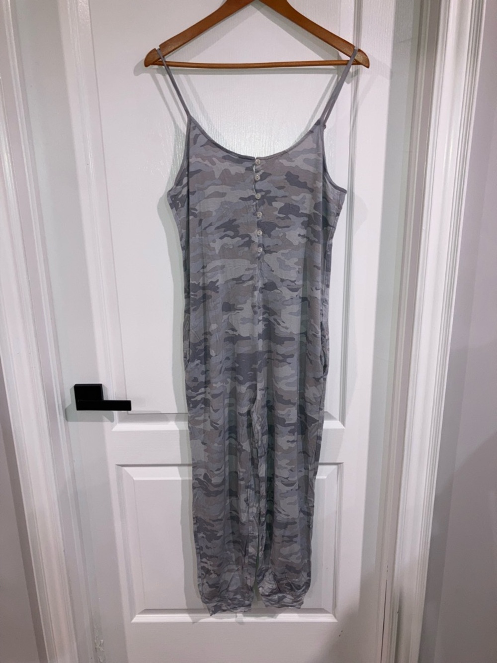 Light Grey/Blue Camo Jumpsuit Honeydew - size M